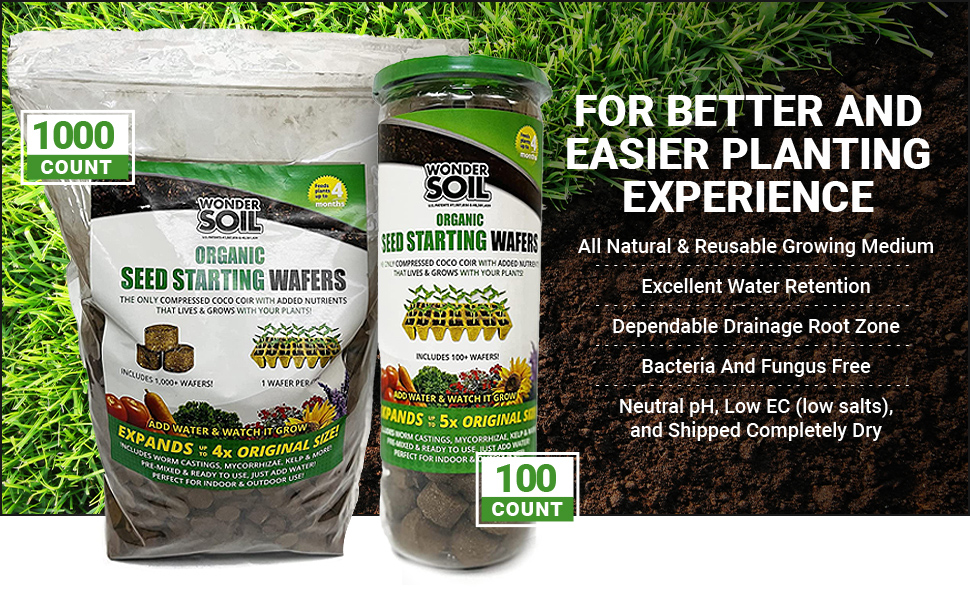 soil compact nutrients seed starter pellets wafers organic pre-mixed fast germination plant garden