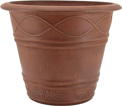 PSW ME36TC Western Weave Planter, 14 by 11.5-Inch, Terra Cotta Color