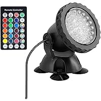 Pond Lights with Timer, 12V LED Underwater Light, IP68 Waterproof Fountain Lights, Outdoor Landscape Light for Pond Pool Foun