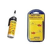 Water Garden Koi Fish Pond Liner Leak Repair Patch Kit, Includes Gold Label One Shot Sealant and Pond Liner Patch