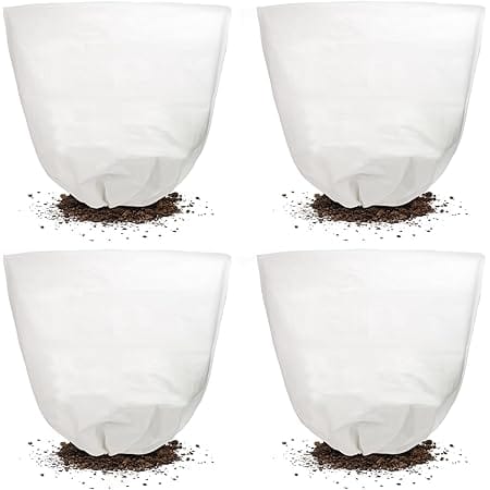 Svepndic 4 Pack Winter Plant Covers Freeze Protection,39X39 Reusable Plant Protector Bag with Drawstring,Winter Plants Jacket Warm Shrubs Cover Blanket Frost Protection for Outdoor Garden Plants