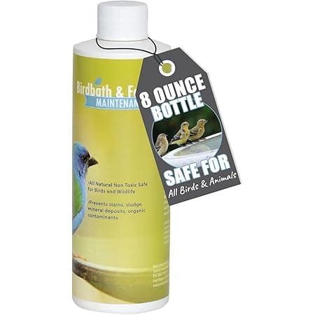 Bird Bath & Fountain Maintenance - (8 Ounces) - Fast-Acting Enzyme-Based Formula Will Extend The Life of Your Water Feature, Aid in Maintaining a Balanced Ecosystem - Safe for All Birds & Animals