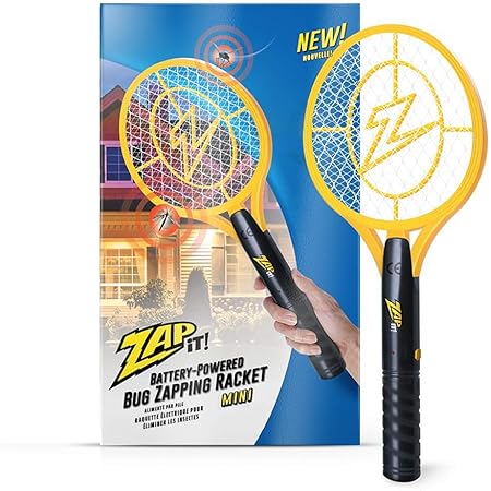 Zap It Electric Fly Swatter Racket & Mosquito Zapper - High Duty Battery Powered 3,500 Volt Electric Bug Zapper Racket - Fly Swatter Electric - Fly Killer Fly Swatter for Indoors (2 AA Included)