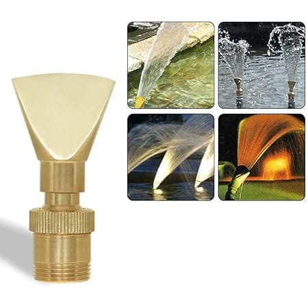 Hooshing Water Fountain Nozzle Spray 1/2" DN15 and 3/4" DN20 Brass Narrow Fan Shaped Water Spray Sprinkler for Garden Pond Amusement Park Museum