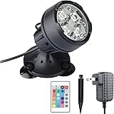Underwater Pond Lights RGB LED Outdoor Spot Lights, IP68 Waterproof Color Changing Spotlights Garden Lawn Fountain Light, Dec