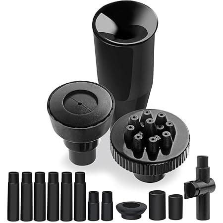 Plastic Fountain Nozzle 1/2, The Small Pool Sprayer Fountain Nozzle for Garden, Ponds, Tabletop Fish Ponds, 15 pcs of Set, 3 Fountain Shaped, Pool Aerator Nozzle, Black -S