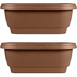 Bloem Deck Rail Planter, Balcony, (Bloem Deck Balcony Rail Planter 24" Black, 2 Pack, Chocolate)