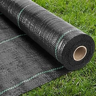 ZJIA Landscape Fabric Heavy Duty 3.2oz Woven Weed Barrier Weed Control Fabric Weed Cloth for Garden (4ft x 100ft)