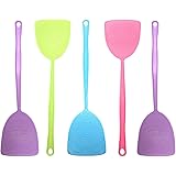 Fly Swatter, 5 Pack Manual Pest Control Colorful Plastic with 17.5'' Durable Long Handle House Wife Helper (5X)