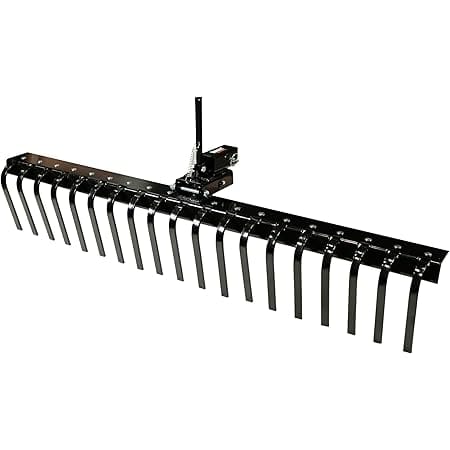 MOTOALLIANCE Impact Implements 62" ATV UTV Tractor Landscape Rake with 19 Premium Spring Steel Tines and Tipper Latch for Quick Clearing of Leaves, Lawn, Garden, Thatch and More.
