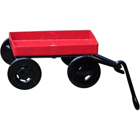 G & F MiniGardenn 10023 Fairy Garden Miniature Little Wagon, Red