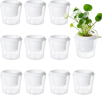 12 Pack Self Watering Pots For Indoor Plants 4.3 Inch Small Self-Watering Planter Pots With Water Level Indicator, Clear Plastic Round Plant Pots For Succulent, Flowers, Herbs For Office Home Decor