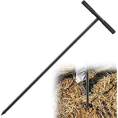 cogardenshower Metal Soil Probe Rod - Septic Tank Locator Tool with T Handle,32-48 Inch Adjustable Ground Probe Rod Steel for