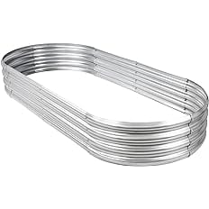 Raised Garden Bed Galvanized Planter Box Outdoor, Rot-Resistant Metal Garden Bed Planter for Vegetables Flower Herb (Silver)