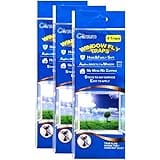 Garsum Window Fly Traps Indoor, Fly Paper Bug Sticky Strips, House Fly Killer Window Decal Non-Toxic,4 Piece per Pack Total 1