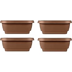 Bloem Deck Balcony Rail Planter, 24", Chocolate (Pack of 4)