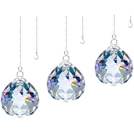 Crystal Prism Ball 40mm Rainbow Suncatcher Window Prism Garden Prism with Hook (3)