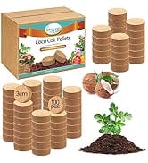 Legigo 100 Pcs 30mm Organic Coco Coir Pellets for Plants- Compressed Coconut Coir Potting Soil, C...