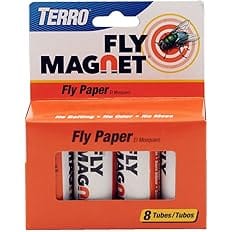 TERRO T518 Fly Magnet Sticky Fly Paper Fly Trap, 8 Count (Pack of 1)