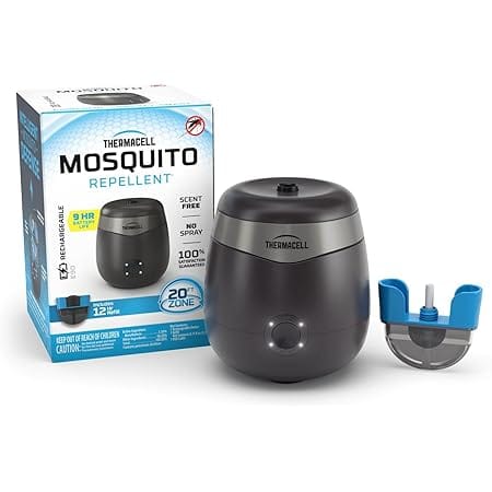 Thermacell Mosquito Repellent E-Series Rechargeable Repeller with 20’ Mosquito Protection Zone; Includes 12-Hr Repellent Refill; No Spray, Flame or Scent; Bug Spray Alternative