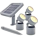Mii-PWR Solar Pond Lights,Colamarine Pool Fountain Lights IP68 3-in-1 Waterproof Warm White Underwater Submersible Amphibious