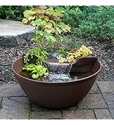 Aquascape 78325 AquaGarden Pond and Waterfall Kit Container Water Garden, Measures 23. 5-inch in ...
