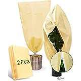 PACETAP 2 Pack 79"×95" Large Plant Covers Freeze Protection, Frost Tree Covers for Cold Weather,Winter Shrub Cover with Draws