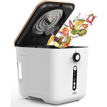 Upgraded Electric Composter for Kitchen, iDOO 3L Smart Countertop Composter Indoor Odorless with Detachable Carbon Filter, Auto Food Cycle Compost Machine, Scrap Food Waste to Dry Compost for Plants