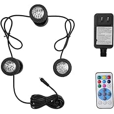 FOEERS Submersible LED Fountain Lights, 6W 500MA Waterproof Underwater Energy Saving for Fish Pond Tank Pool Water Garden (3