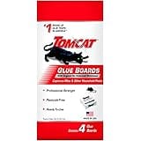 Tomcat Glue Boards with Immediate Grip Glue for Mice, Cockroaches, and Insects, Use Flat or Covered, Ready-To-Use, 4 Traps