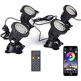 SHOYO Color Changing Spotlights Underwater Pond Lights, Million Colored IP68 Waterproof Landscape Spot Lights Timing Dimmable