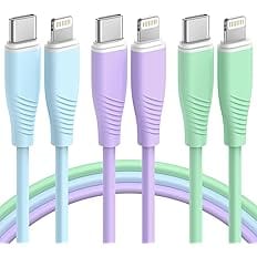 Bkayp USB C to Lightning Cable MFi Certified 3 Pack 6 FT iPhone Charger Fast Charging Type C to Lightning Cable Fast Charging