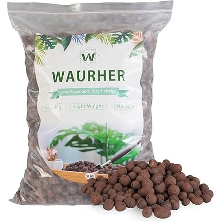 WAURHER Leca Expanded Clay Pebbles 5LBS Grow Media for Indoor Plants Hydroponic Growing Gardening System Supplies …