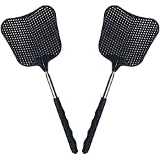 Foxany Telescopic Fly Swatters, Durable Plastic Fly Swatter Heavy Duty Set, Flyswatter with Stainless Steel Handle for Indoor