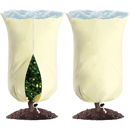 kopotma 2Packs Plant Covers Freeze Protection, 2.81oz/yd² Plant Covers for Winter, Plant Cover Frost Protection for Plants Warm Plant Frost Cloth Frost Blankets with Zipper Drawstrings, 47x72in