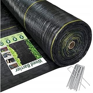 Sunocity 4ft x100ft Black Weed Barrier Landscape Premium Fabric-Heavy Duty Woven Ground Cloth with Superior Permeability Weed Control Convenient Design