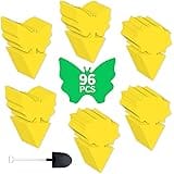 Fruit Fly Sticky Traps, Sticky Traps for Bugs 96 Pack Yellow Double Side Sticky Trap with Shovel for Gnat, Fruit Fly, White F