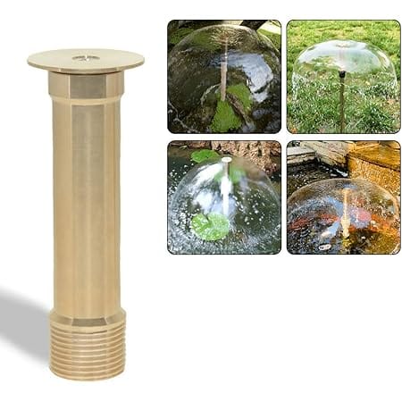 Hooshing 1/2" DN15 and 3/4" DN20 Brass Bell Fountain Nozzle Display Mushroom Water Spray Sprinkler for Garden Pond Amusement Park Museum Library