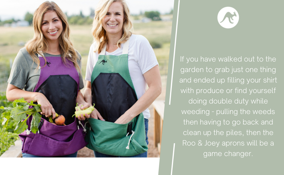 The Roo Gardening Apron With Pockets for Tools and Harvesting Pouch - for Men and Women