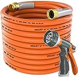 SPECILITE Garden Hose 50 ft x 5/8 in Heavy Duty, Flexible and Lightweight Water Hose, Burst 600 psi, Kink-less Hybrid Rubber