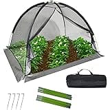 Kapler Pond Garden Cover Dome Net 7x5FT Backyard Pond Covers for Outdoor Leaves Winter Ponds Netting with Zipper and Stakes N