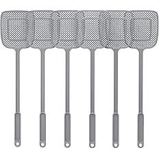 MR.SIGA Heavy Duty Long Handle Fly Swatter, Gray, 6 Pack