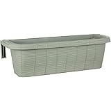 Apollo Exports International AP-30310 24" Adjustable Railing Planter, Ratan Look, Green