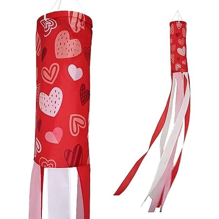 Madrona Brands Valentine Hearts Windsock | Durable Outdoor Hanging Holiday Decoration | Yard, Garden, Patio, Home and More | 60-Inch