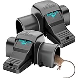 Kat Sense Covered Rat & Chipmunk Traps, Prevents Accidental Triggering with Tunneled Design, Quick Humane Kill, Indoor 'N Out