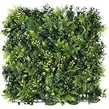 ULAND Artificial Grass Wall, 6pcs 20"x20" Faux Greenery Plant Foliage Panels, Outdoor Green Plant Décor for Privacy Fence