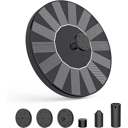 Solar Fountains,Solar Powered Bird Bath Fountain Pump with 6 Nozzles 1.4W Solar Water Fountain, Free Standing Floating Solar Powered Water Fountain Pump for Bird Bath, Garden, Pond, Pool