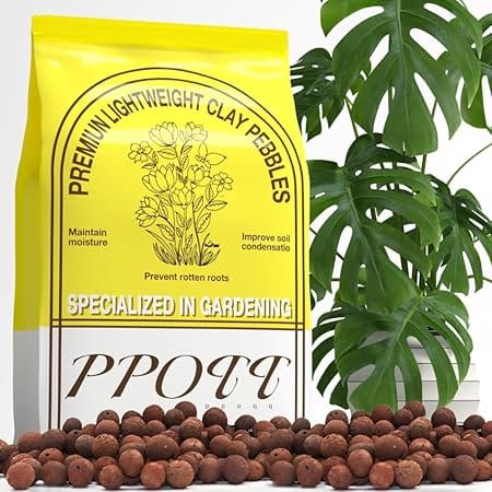 ppoqq 5LBS Organic Leca for Plants Lightweight, Orchids Hydroponic Clay Pebbles Growing Media