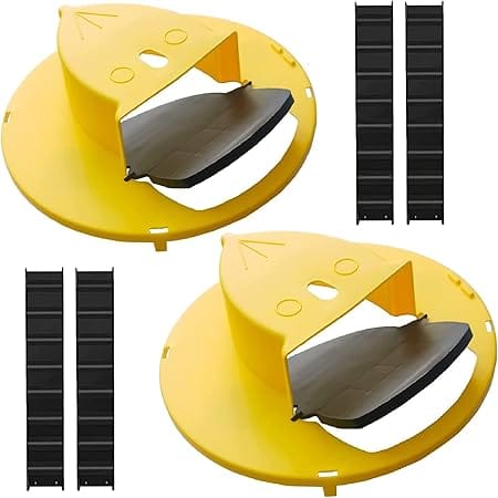 Bucket Lid Mouse Rat Trap, Mouse Catching Tool, Trap Door Style, Multi Catch, Auto Reset, Indoor Outdoor, 5 Gallon Bucket Compatible (Yellow)