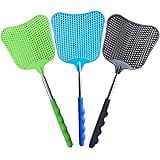 Trism 3-Piece Fly Swatter Set - Extendable Stainless Steel Handle, Flexible and Durable for Home, Garden, Classroom, and Offi